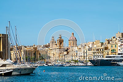 Malta cityscapes. Birgu marina Stock Photo