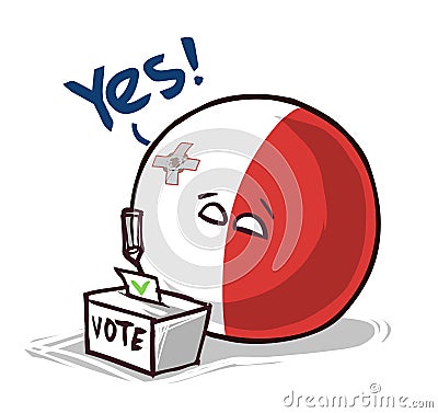 Malta country ball voting yes Stock Photo