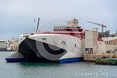 HSC Artemis at berth in Valletta Editorial Stock Photo