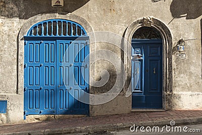 Arched doorways near Gillieru Harbour Malta Stock Photo