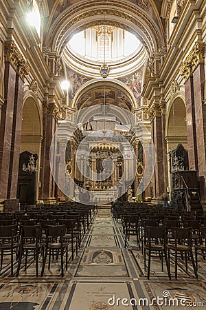 Malta Holiday 12-19 Feb 2019Interior of St Paul`s Cathedral museum Mdina Malta Editorial Stock Photo