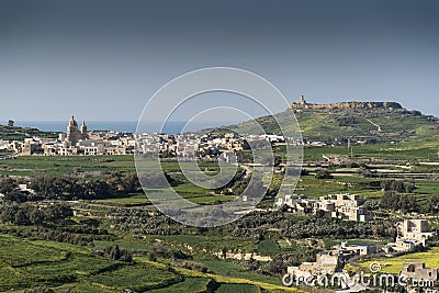 View North West from the Citadel of Victoria Gozo Malta Stock Photo