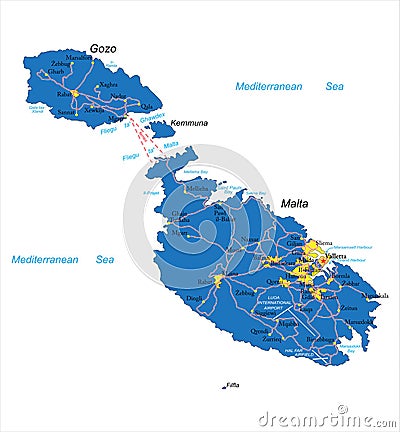 Malta map Vector Illustration