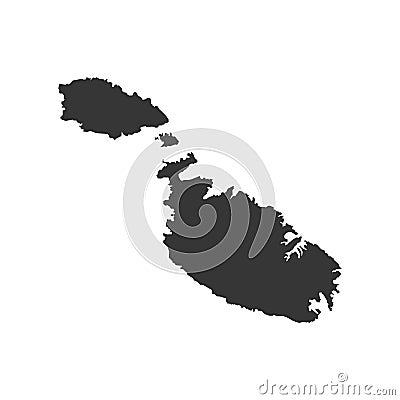 Malta map silhouette Vector Illustration