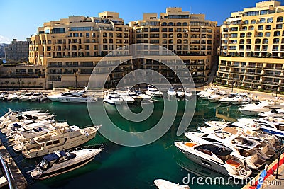 Malta marina St Julians Stock Photo