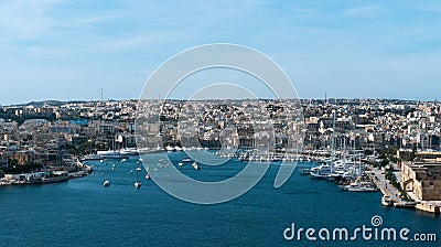 Malta, Marsamxett harbour Valletta Stock Photo