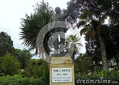 Malta, Mdina, Paul Xuereb monument Editorial Stock Photo