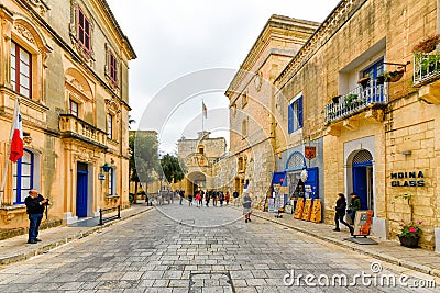 Malta, Mdina street view Editorial Stock Photo