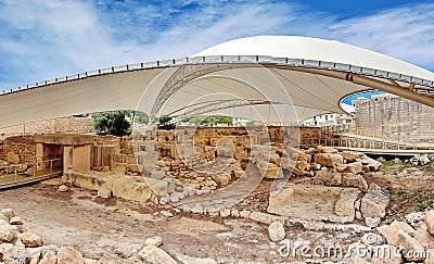 Malta Megalithic Temple of Tarxien Stock Photo