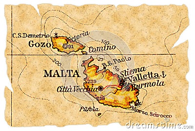 Malta old map Stock Photo