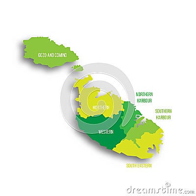 Malta political map of administrative divisions Vector Illustration