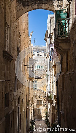 Malta streetview, Valetta Stock Photo