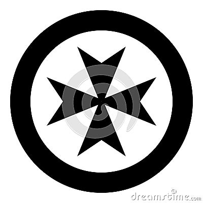 Maltese cross icon black color vector illustration simple image Vector Illustration