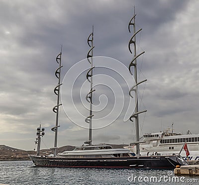Maltese Falcon Sailboat. Moody sky in the background Editorial Stock Photo