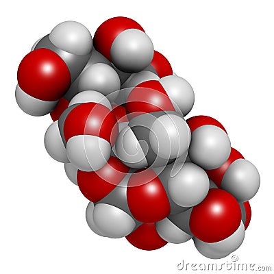 Maltodextrin food additive molecule. 3D rendering. Atoms are represented as spheres with conventional color coding: hydrogen ( Stock Photo