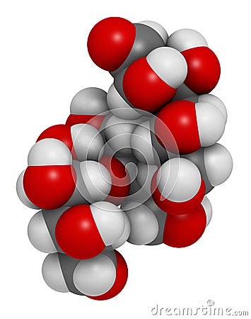 Maltodextrin food additive molecule. 3D rendering. Atoms are represented as spheres with conventional color coding: hydrogen ( Stock Photo