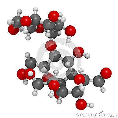 Maltodextrin food additive molecule. 3D rendering. Atoms are represented as spheres with conventional color coding: hydrogen ( Stock Photo