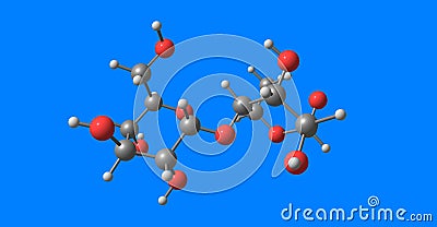 Maltose molecular structure isolated on blue Cartoon Illustration