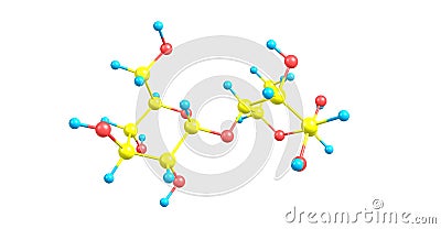 Maltose molecular structure isolated on white Cartoon Illustration