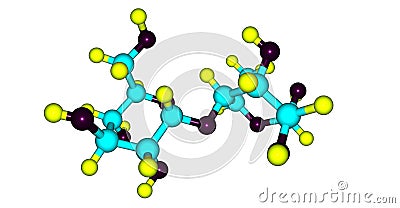 Maltose molecular structure isolated on white Cartoon Illustration