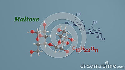 Maltose sugar science molecule 3D render illustration Cartoon Illustration