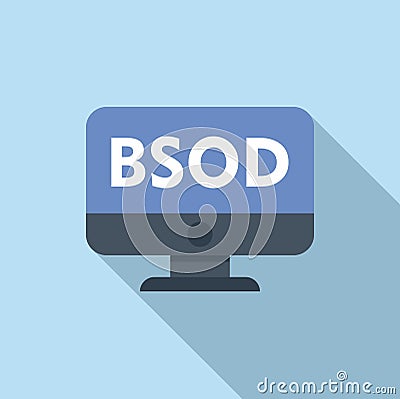 Malware computer icon flat vector. Security alert Vector Illustration