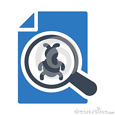 Malware file vector glyph color icon Vector Illustration