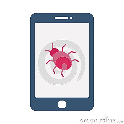 Malware mobile Flat Vector icon which can easily modify or edit Vector Illustration
