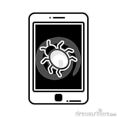Malware mobile half glyph vector icon which can easily modify or edit Vector Illustration