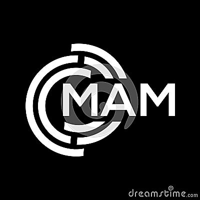 MAM letter logo design. MAM monogram initials letter logo concept. MAM letter design in black background Vector Illustration