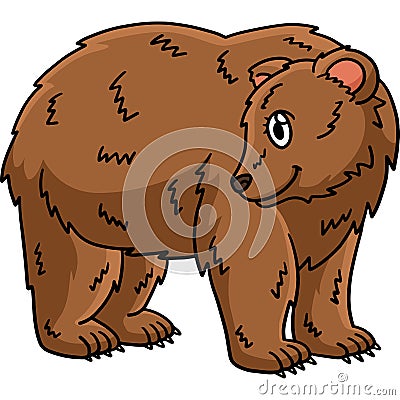 Mama Bear Cartoon Colored Clipart Illustration Vector Illustration