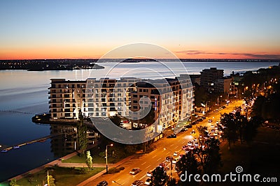 Mamaia beach resort, night panoramic view Editorial Stock Photo