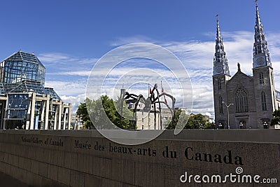 Maman sculpture in front of National Gallery in Ottawa, Canada Editorial Stock Photo