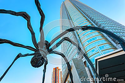 Maman - a spider sculpture at Mori tower building in Tokyo Editorial Stock Photo