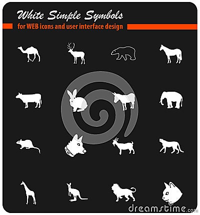 Mammals icon set Vector Illustration