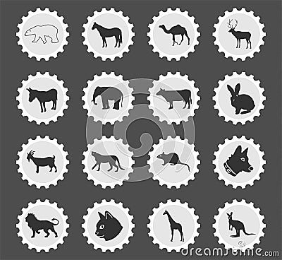 Mammals icon set Vector Illustration