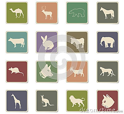 Mammals icon set Vector Illustration