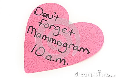 Mammogram Reminder Stock Photo