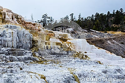 Mammoth hot spring in Yellowstone NationalPark Stock Photo