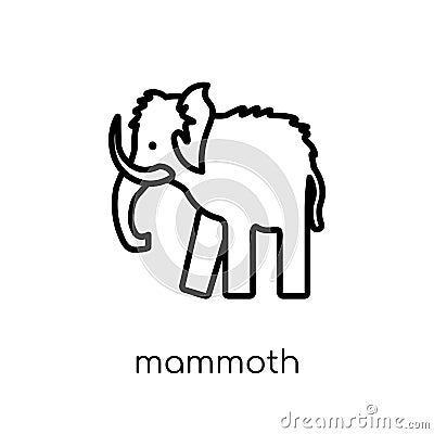 Mammoth icon from collection. Vector Illustration