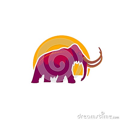 Mammoth icon in illustrator design isolated on white background. Vector Illustration