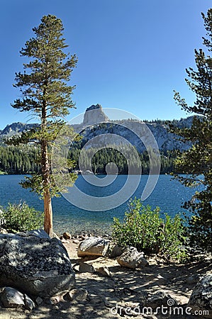 Mammoth Lakes, Lake George. Stock Photo