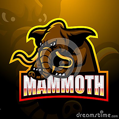 Mammoth mascot esport logo design Vector Illustration