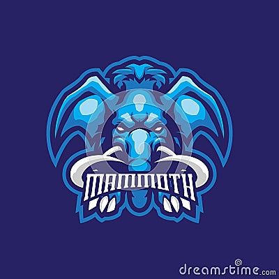 Mammoth mascot logo design vector with modern illustration concept style for badge, emblem and t shirt printing. Angry mammoth Vector Illustration