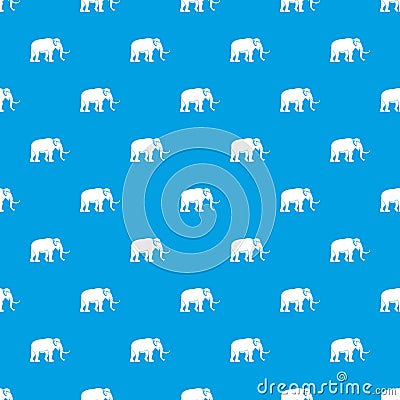 Mammoth pattern vector seamless blue Vector Illustration