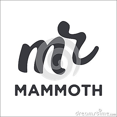 Mammoth vector logo from the initials Vector Illustration