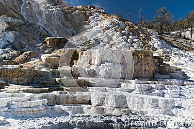 Mammouth hot springs Stock Photo