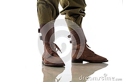 Man actor in military uniform of American tankman of World War II Stock Photo