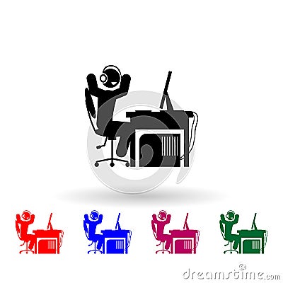 Man angry multi color icon. Simple glyph, flat vector of gamer icons for ui and ux, website or mobile application Stock Photo
