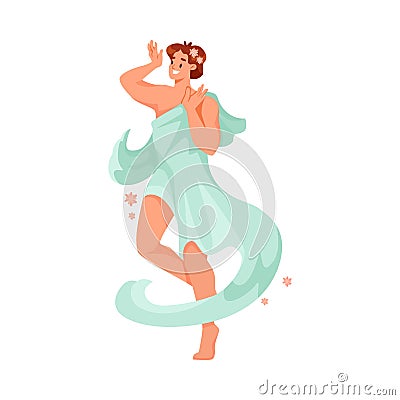 Man Apollo Ancient Greek God and Deity as Figure from Mythology Vector Illustration Vector Illustration